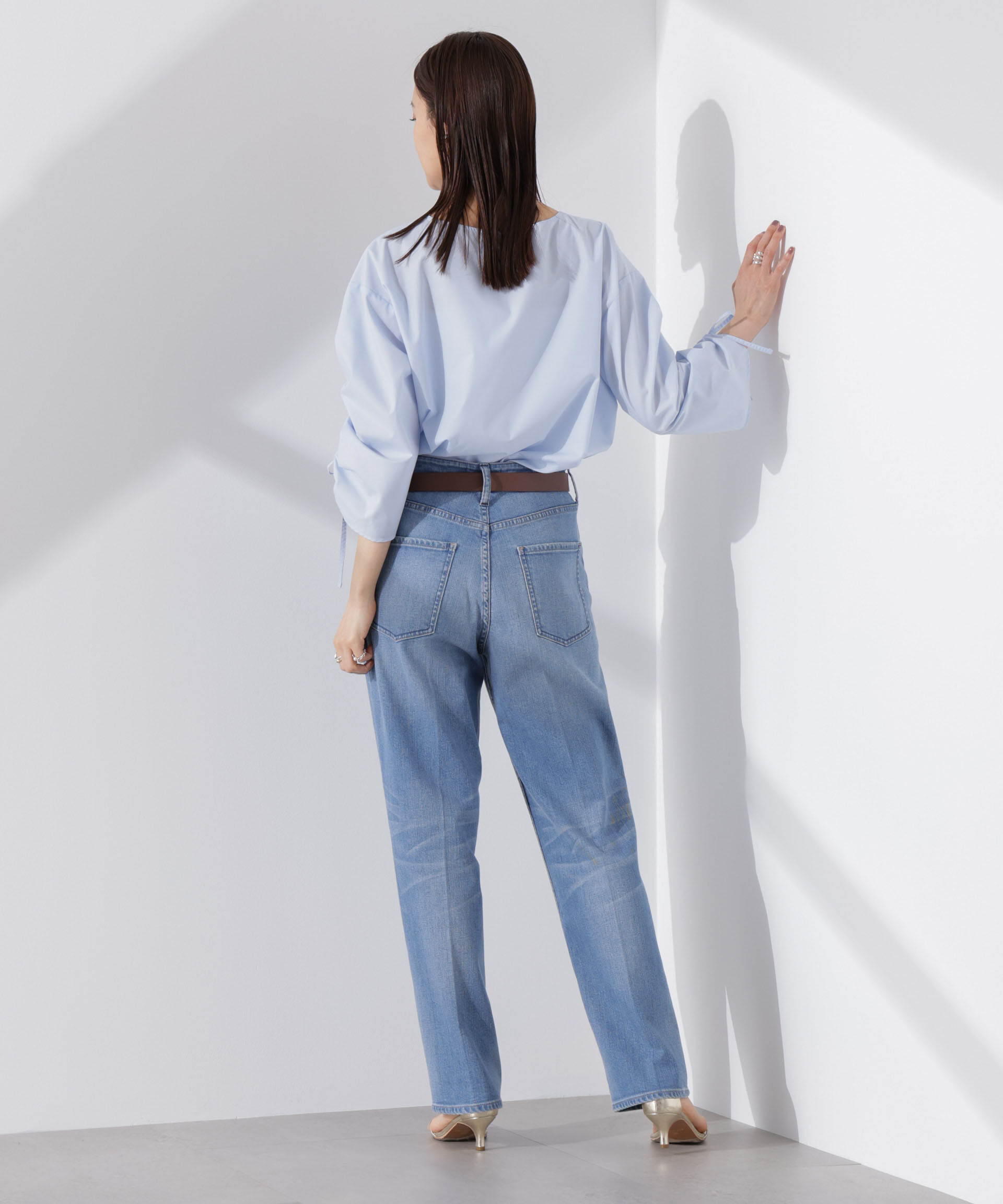 nano･universe「ドロストギャザースリーブプルオーバーシャツ」|シャツ・ブラウス|