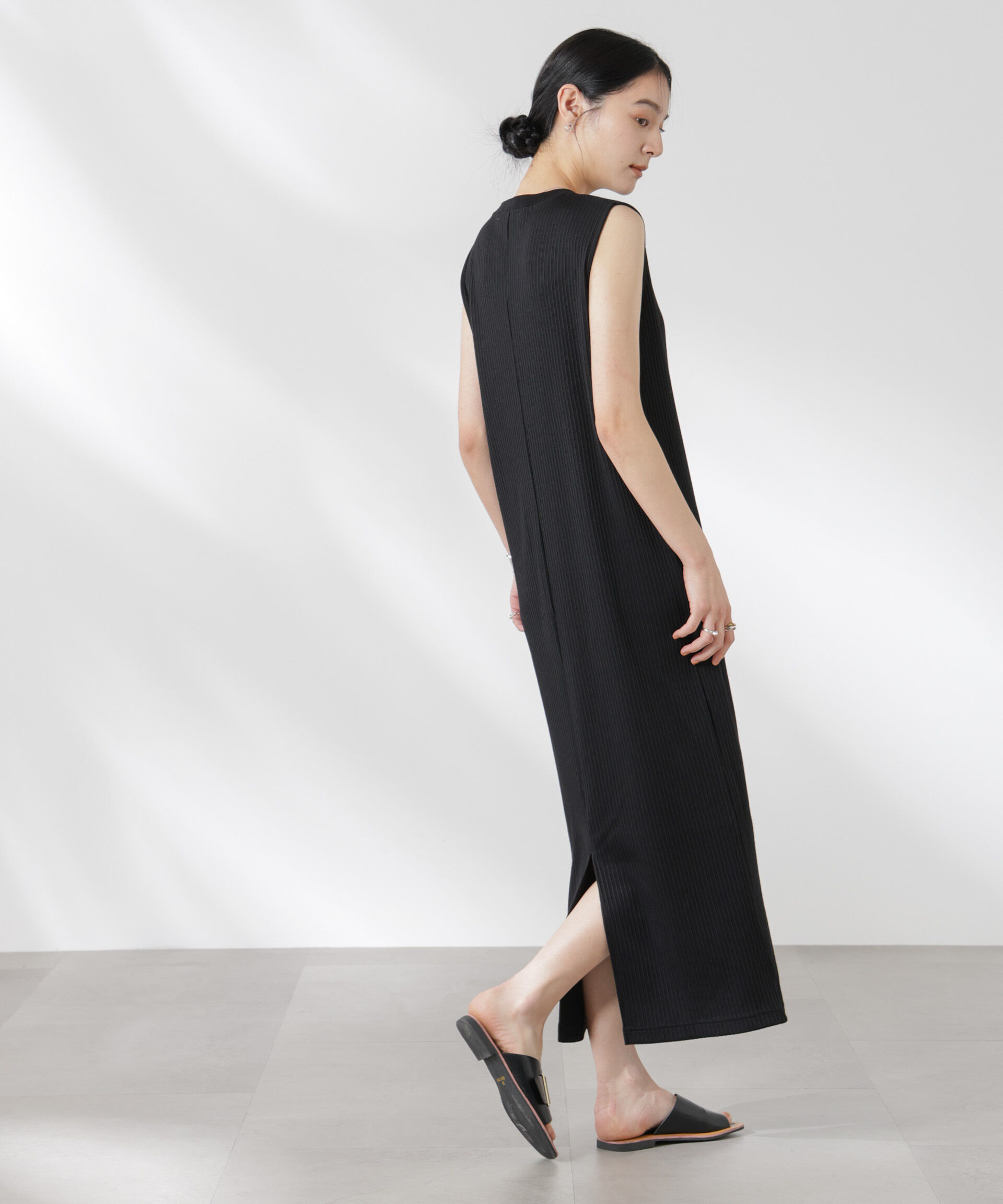 nano･universe「ヘンリーネックドライテレコワンピース」|ワンピース|