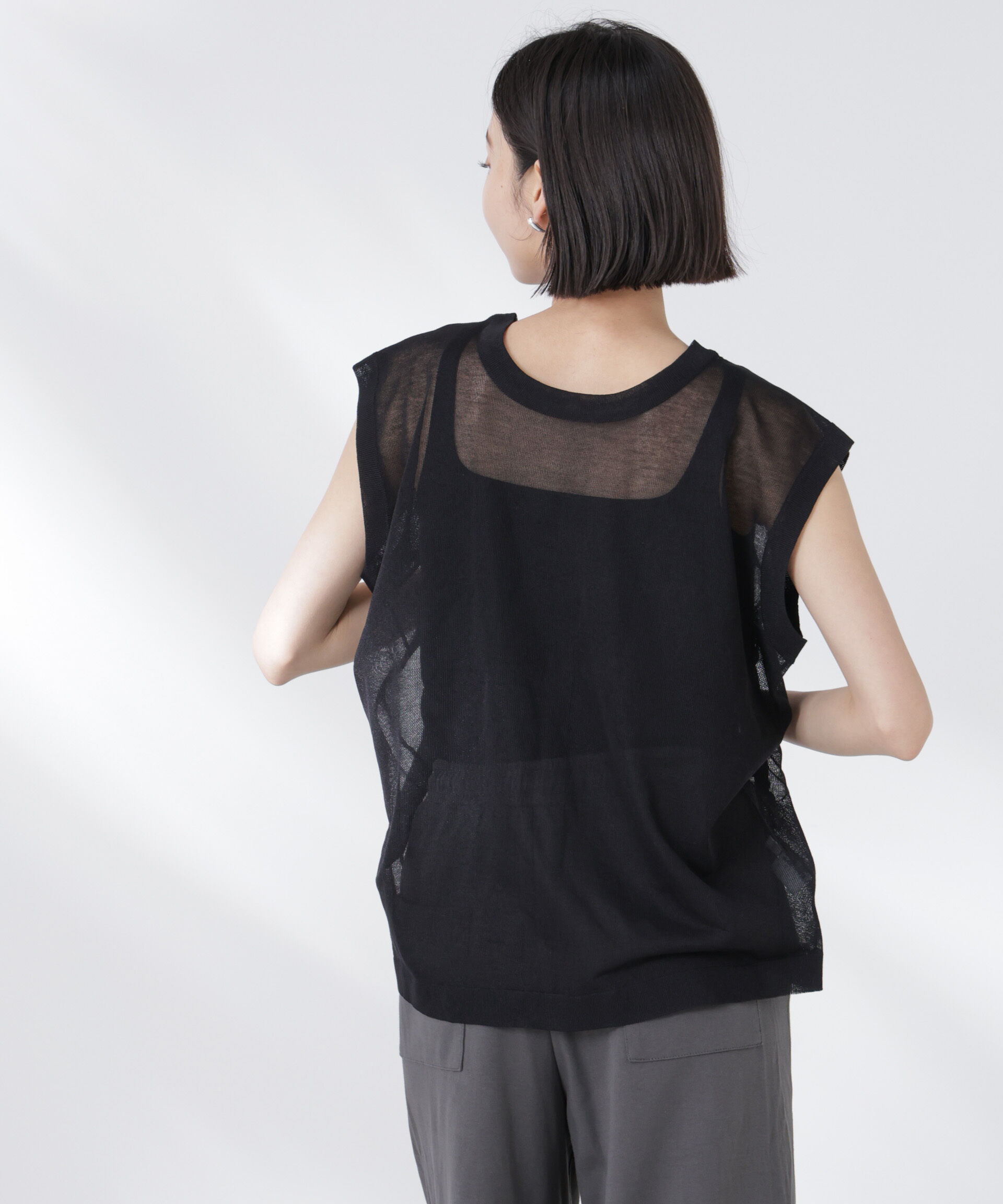 nano･universe「前後2wayドロストデザインシアーニット」|ニット・セーター|