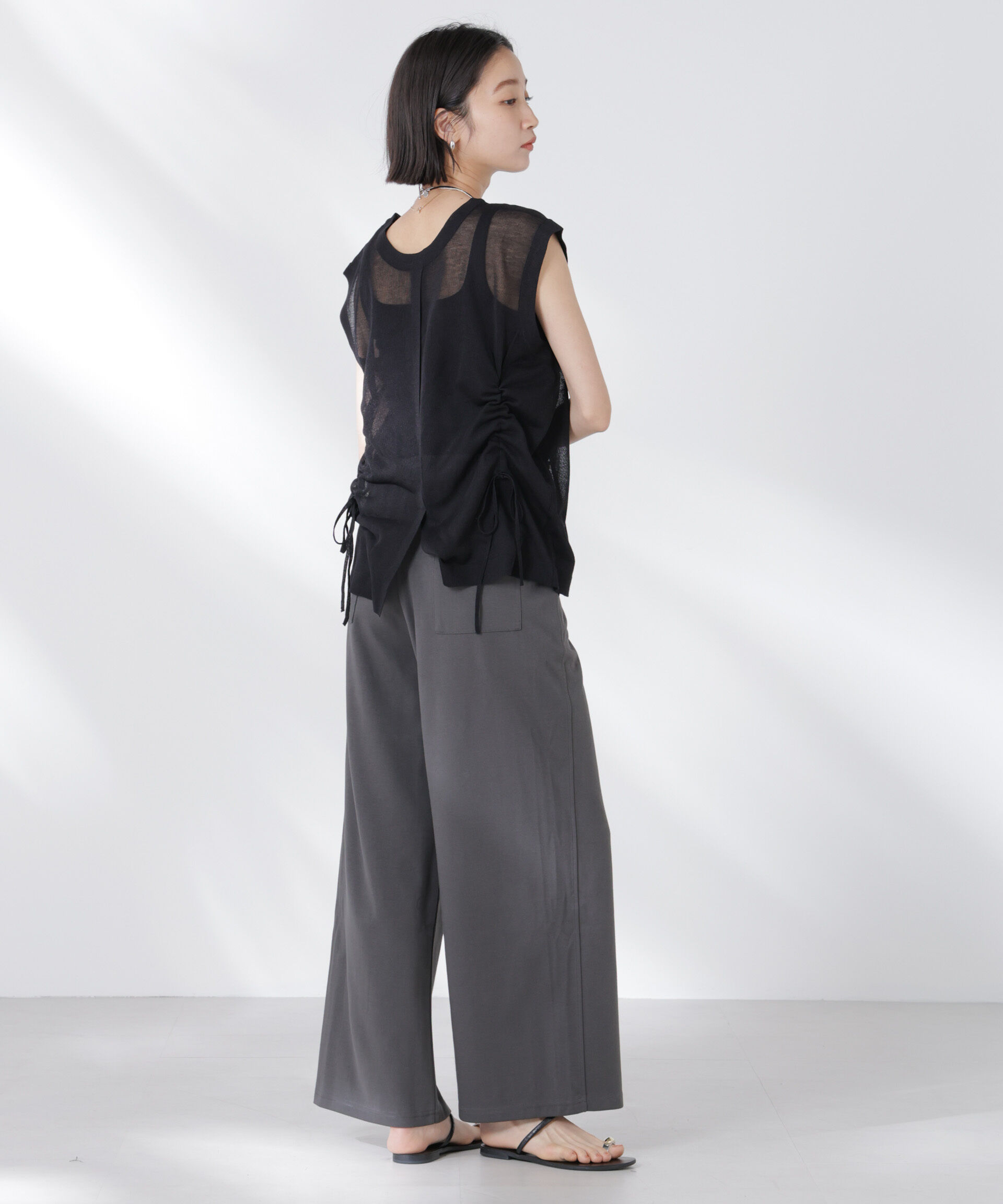 nano･universe「前後2wayドロストデザインシアーニット」|ニット・セーター|