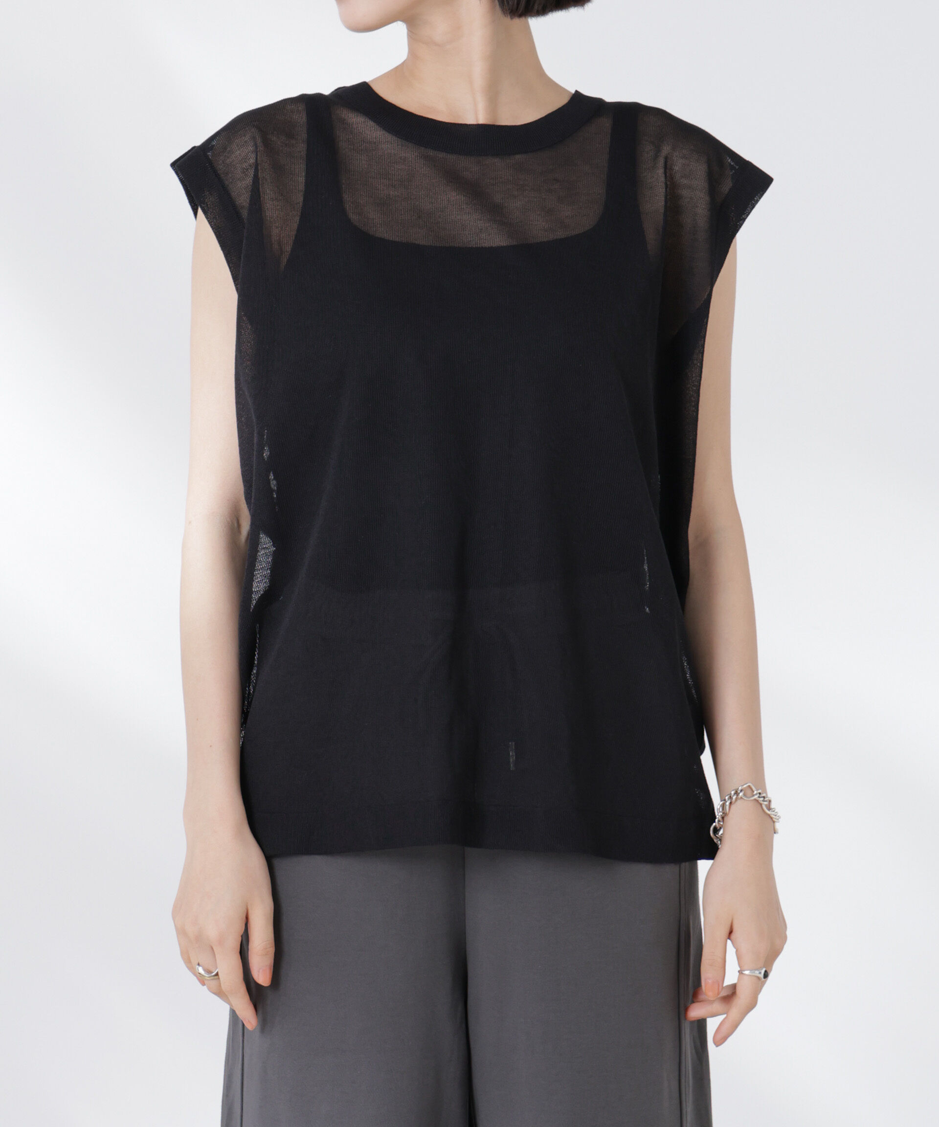 nano･universe「前後2wayドロストデザインシアーニット」|ニット・セーター|