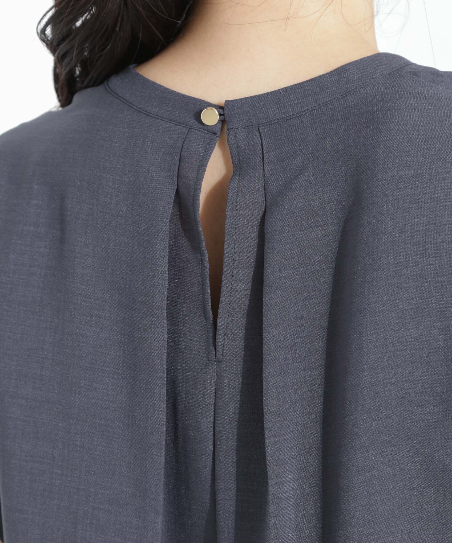 nano･universe「メランジドライ スキッパータックブラウス(セットアップ可)」|シャツ・ブラウス|