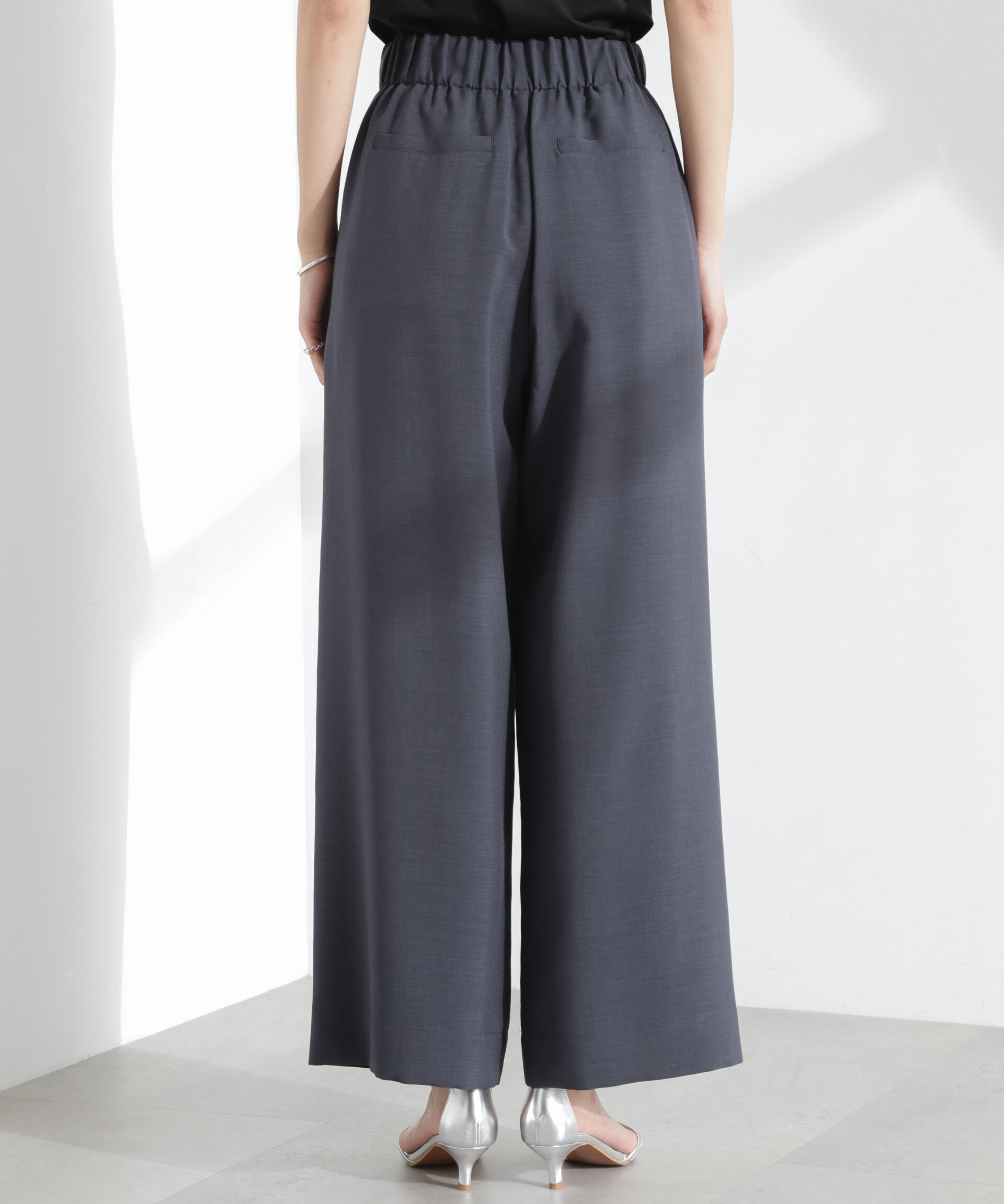 nano･universe「メランジドライ イージーワイドパンツ(セットアップ可)」|チノ|