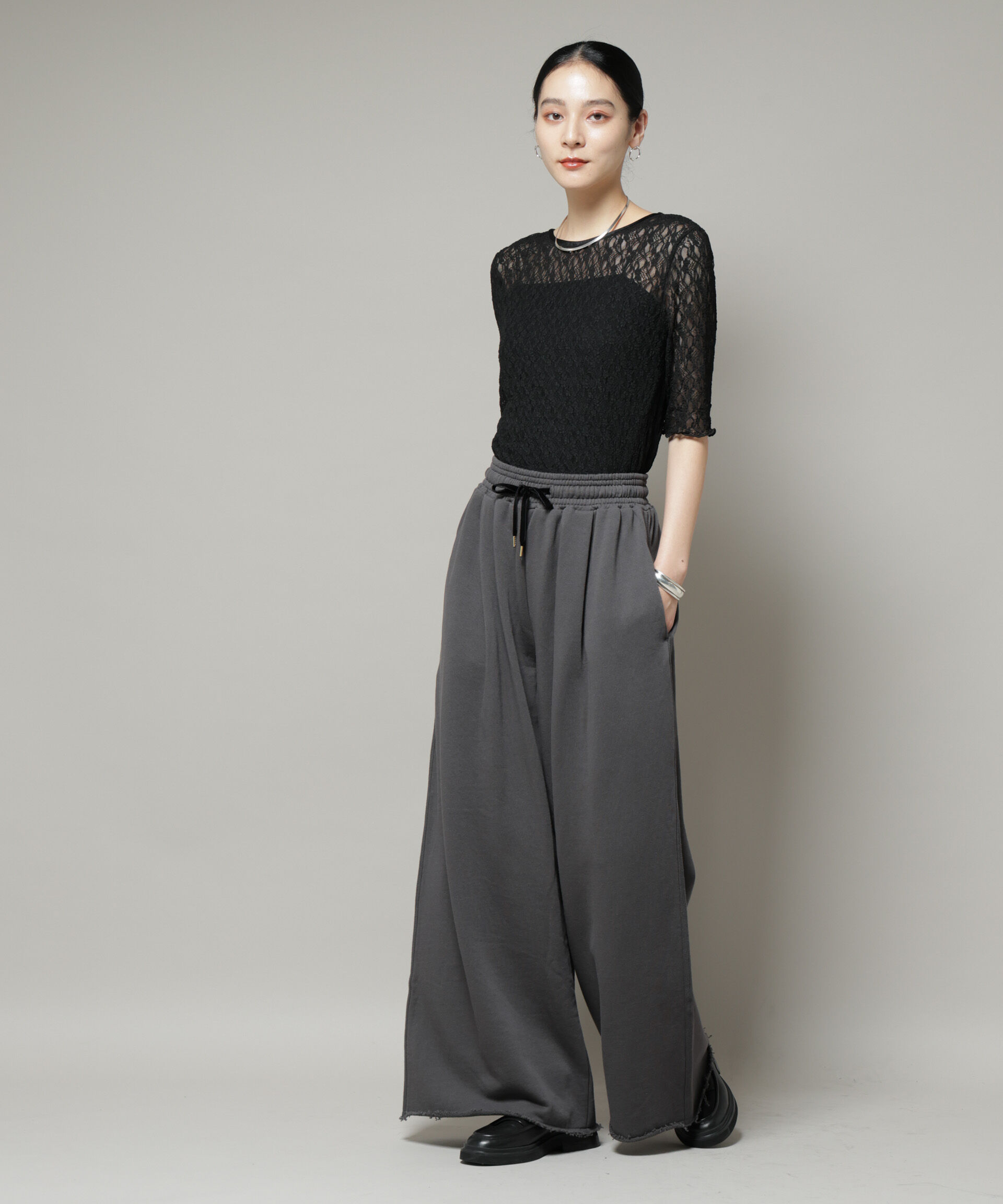 nano･universe「ボリュームワイドスウェットパンツ」|チノ|