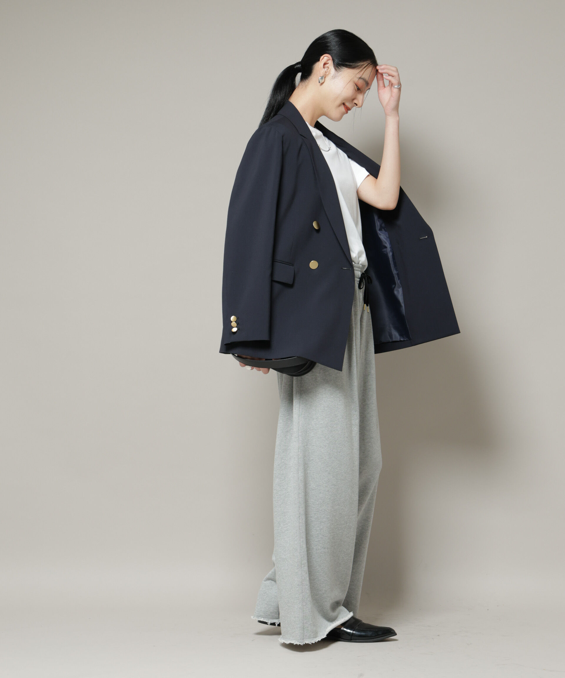 nano･universe「ボリュームワイドスウェットパンツ」|チノ|