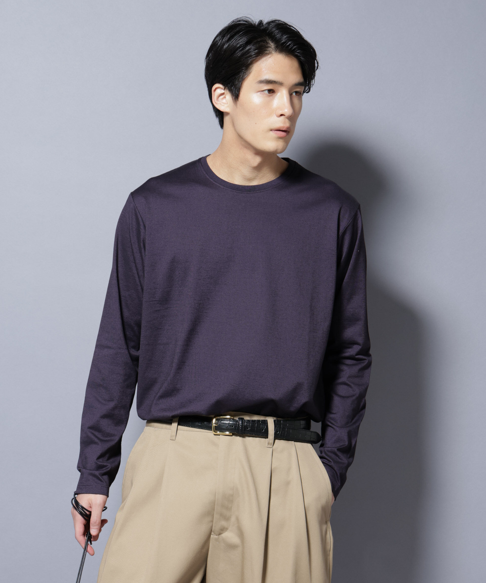 nano･universe「ソラーロライトストレッチクルーネックTシャツ 長袖」|Tシャツ・カットソー|