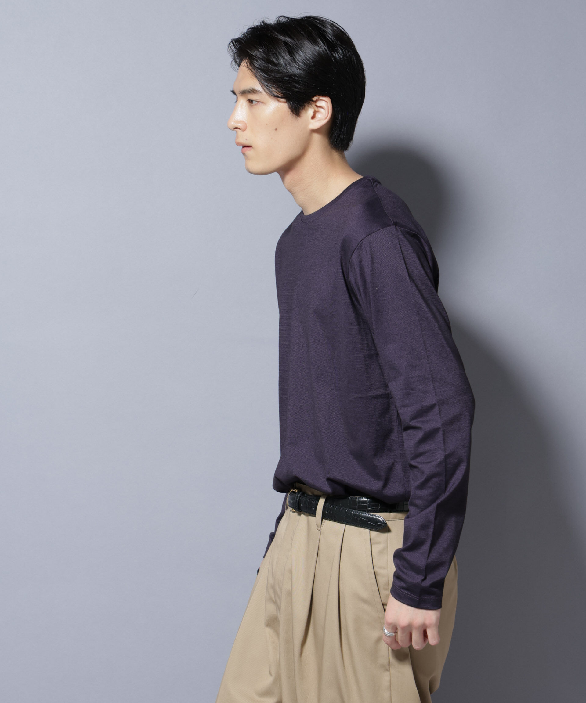 nano･universe「ソラーロライトストレッチクルーネックTシャツ 長袖」|Tシャツ・カットソー|