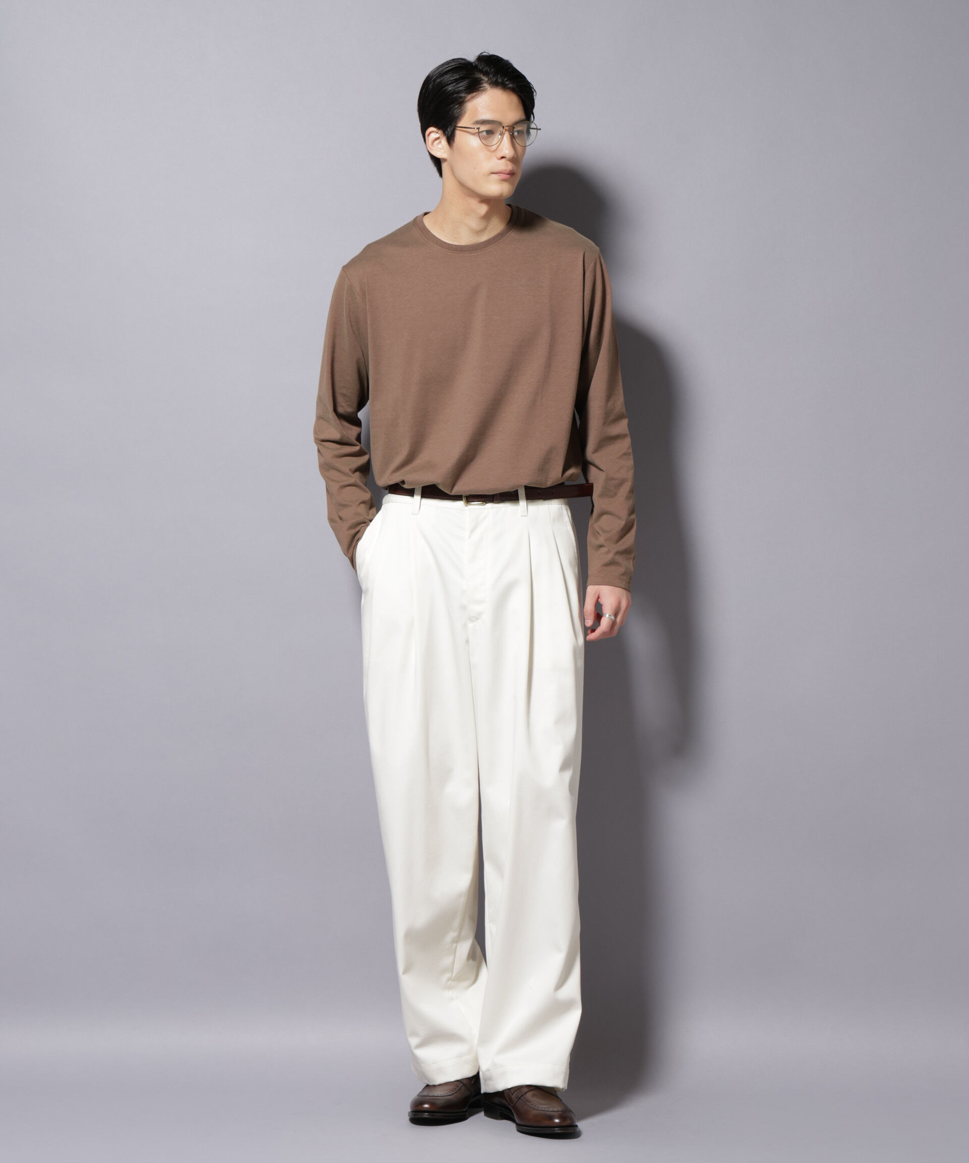 nano･universe「ソラーロライトストレッチクルーネックTシャツ 長袖」|Tシャツ・カットソー|