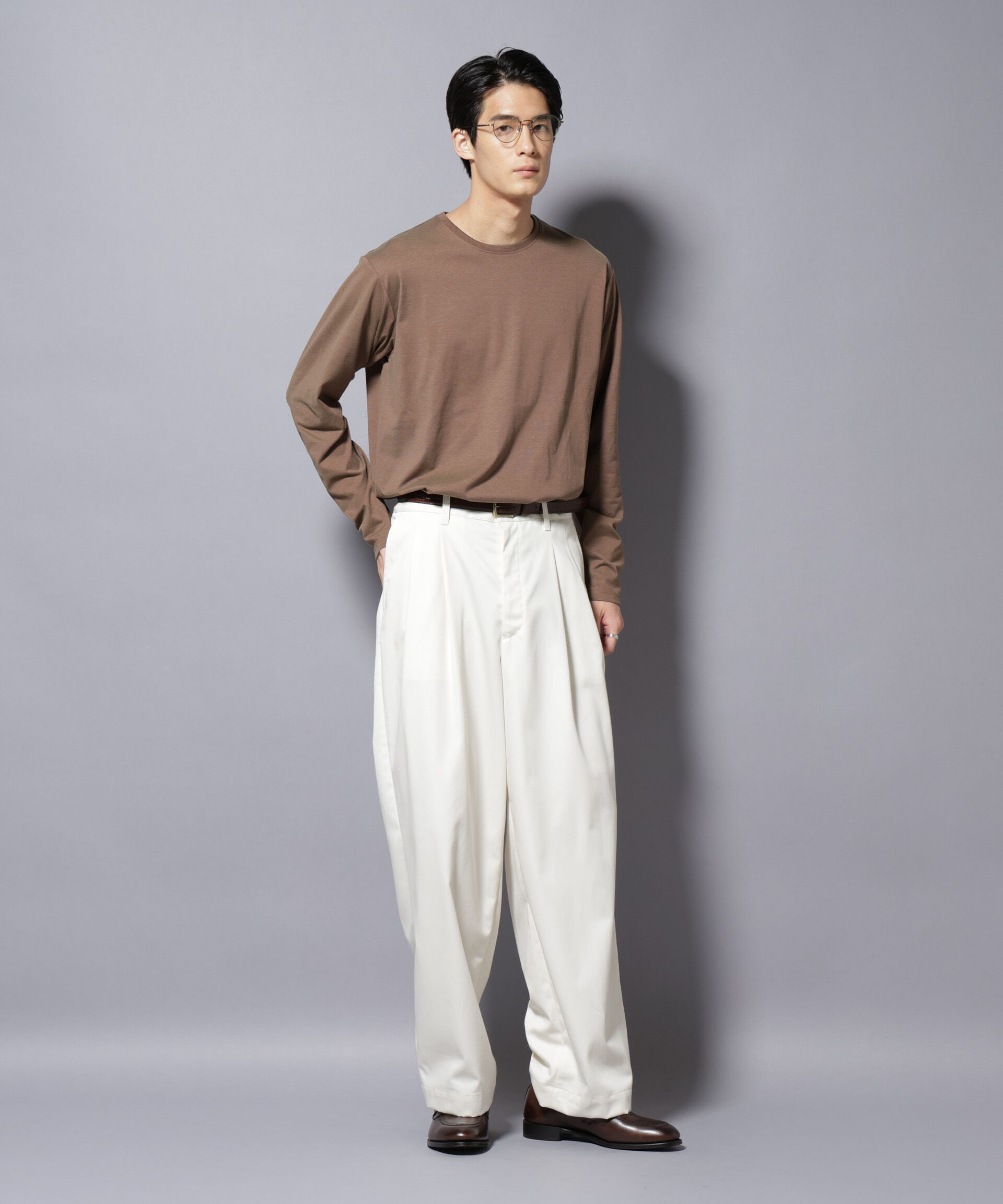 nano･universe「ソラーロライトストレッチクルーネックTシャツ 長袖」|Tシャツ・カットソー|