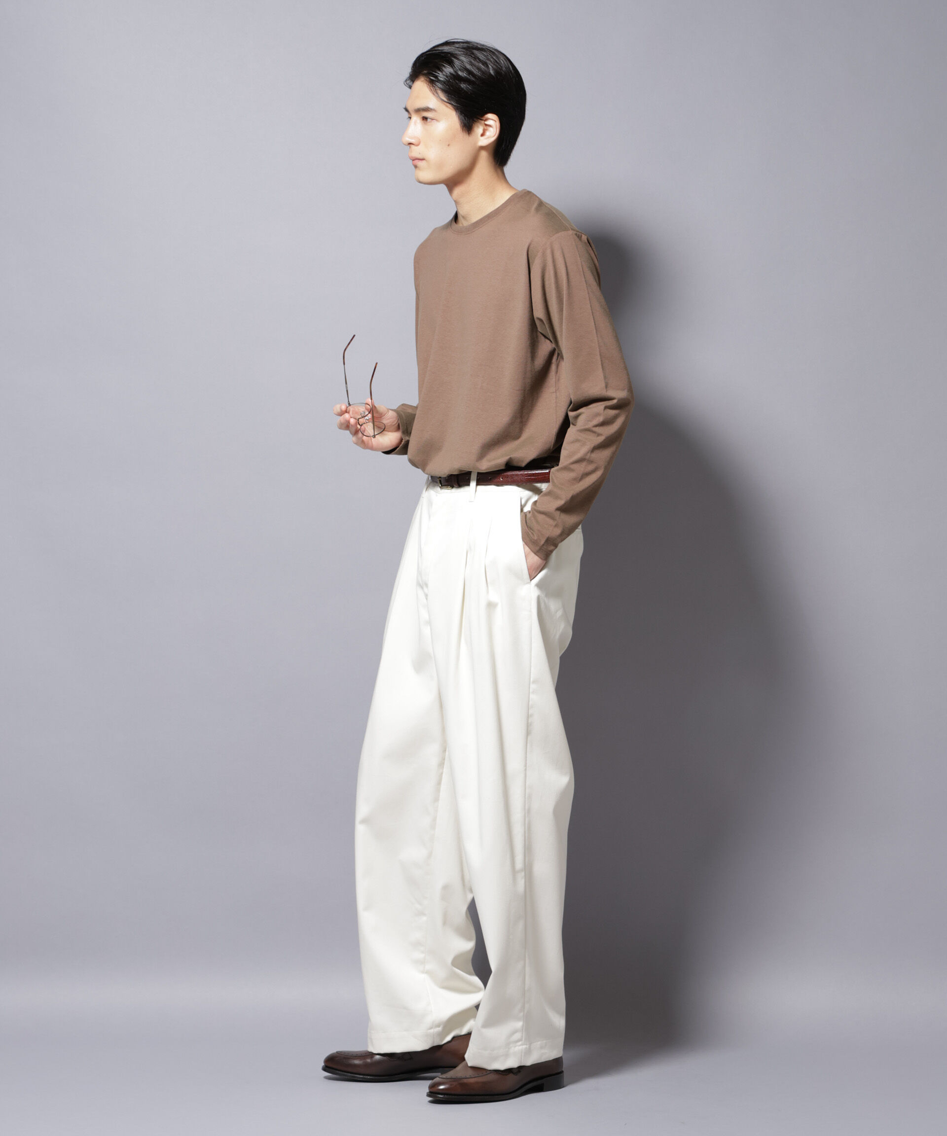 nano･universe「ソラーロライトストレッチクルーネックTシャツ 長袖」|Tシャツ・カットソー|