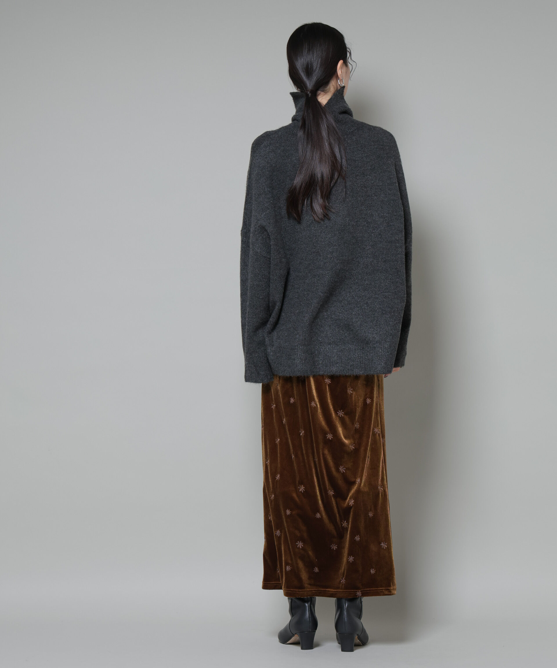 nano･universe「刺繍ベロアカットナロースカート(セットアップ可)」|スカート|