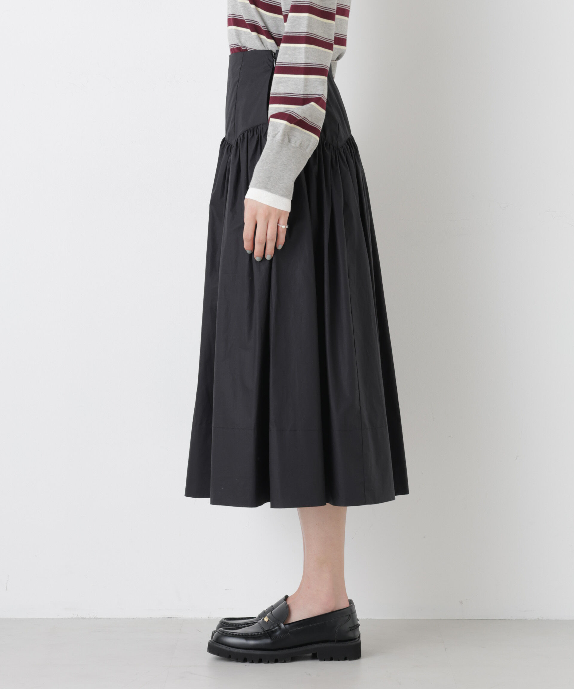 nano･universe「ローギャザーミディスカート」|スカート|