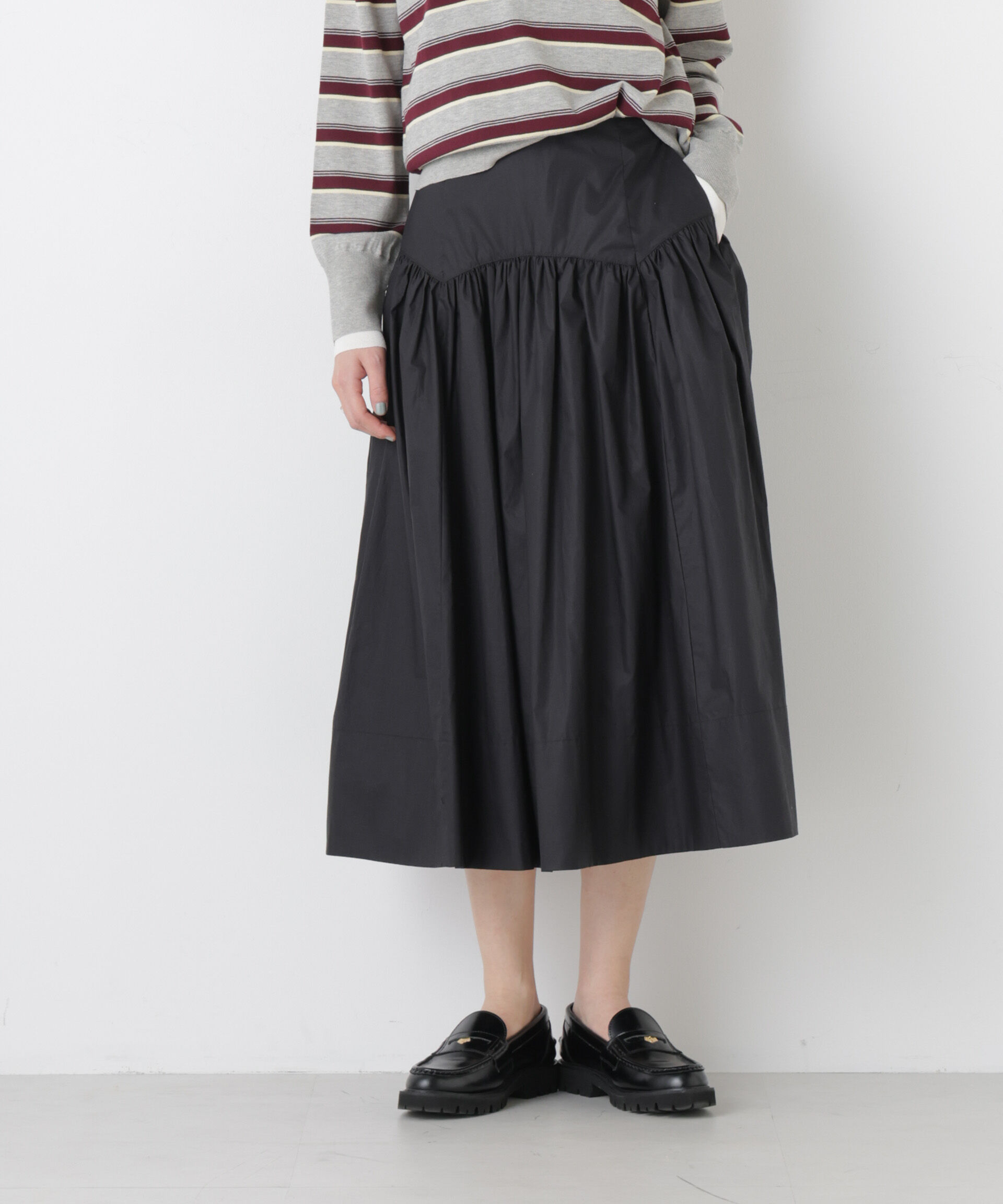 nano･universe「ローギャザーミディスカート」|スカート|