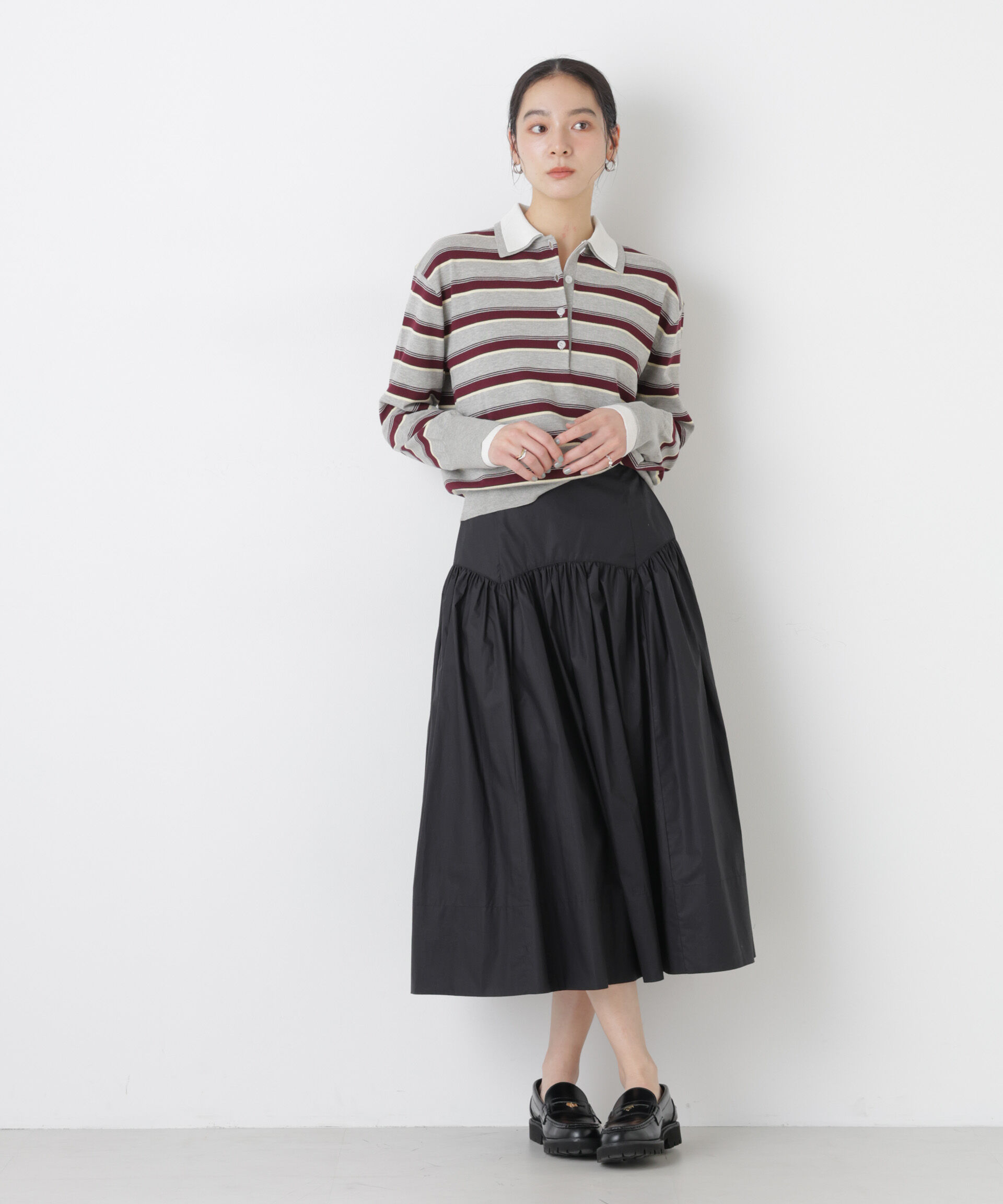 nano･universe「ローギャザーミディスカート」|スカート|