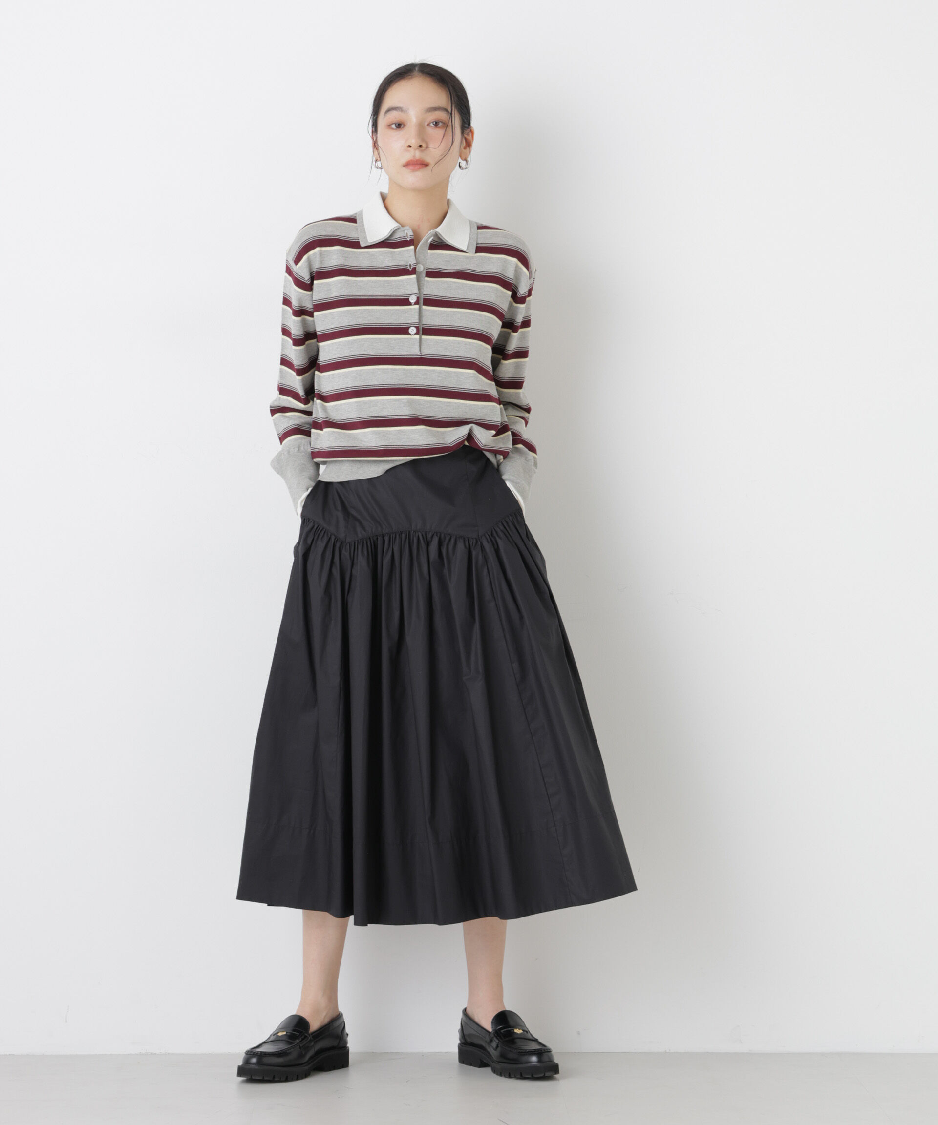 nano･universe「ローギャザーミディスカート」|スカート|