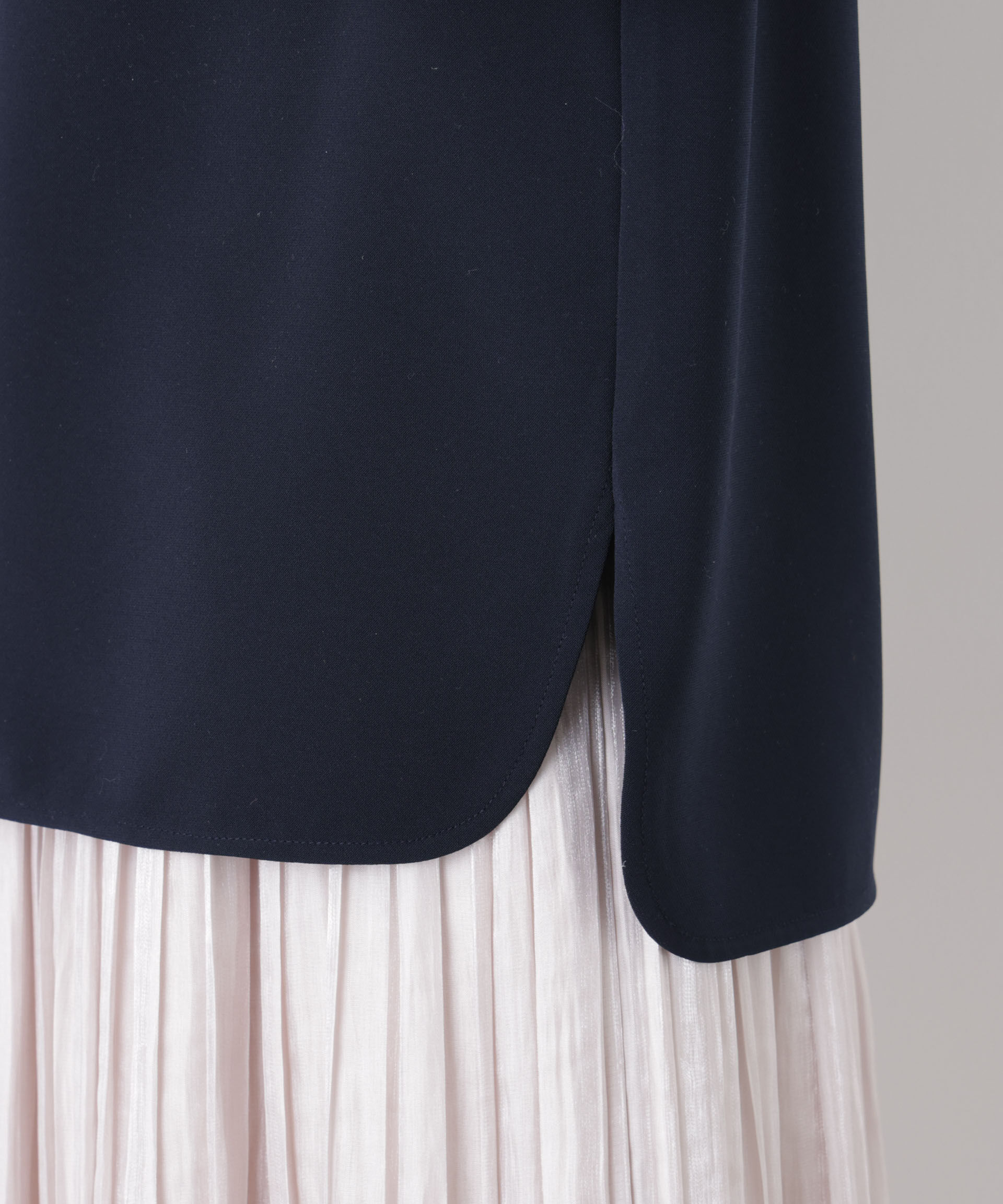 nano･universe「DressT/スタンドカラーノースリーブブラウス」|シャツ・ブラウス|