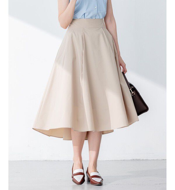 組曲「【速乾・撥水】ハイカウントタフタ スカート」|スカート|ベージュ系
