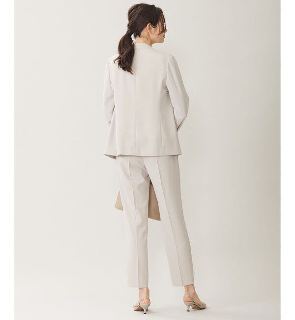 自由区「【セットアップ対応・UVカット・接触冷感・洗える】ライトストレッチノーカラー ジャケット」|ノーカラージャケット|