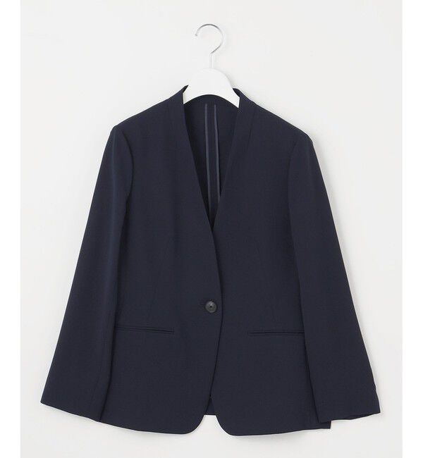 自由区「【セットアップ対応・UVカット・接触冷感・洗える】ライトストレッチノーカラー ジャケット」|ノーカラージャケット|