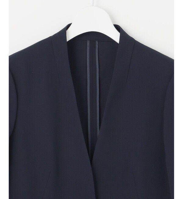 自由区「【セットアップ対応・UVカット・接触冷感・洗える】ライトストレッチノーカラー ジャケット」|ノーカラージャケット|