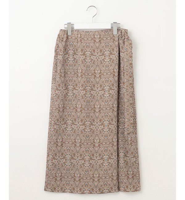 自由区「【洗える】ダマスクフローラルプリント スカート」|スカート|モカ