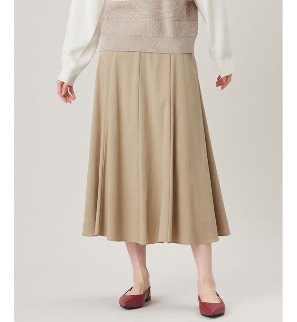 自由区「【カタログ掲載・セットアップ対応・洗える】ドレープツイル スカート」|スカート|ベージュ