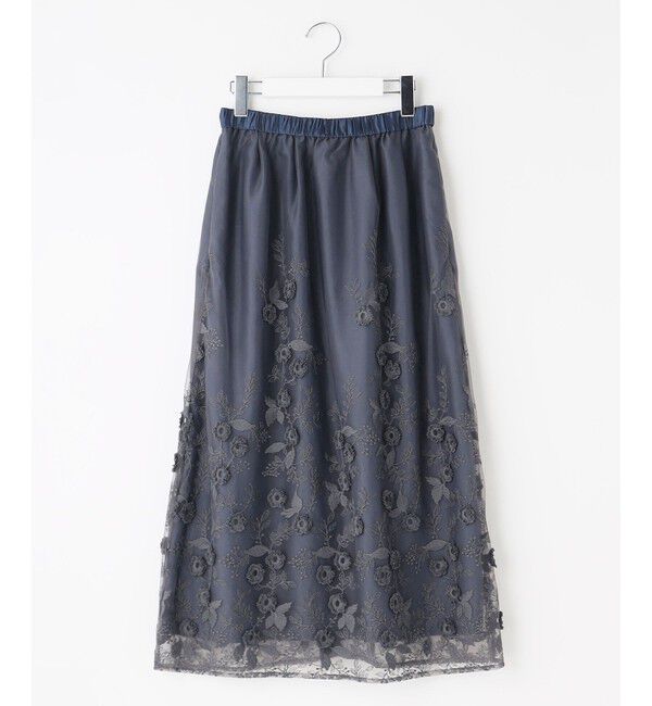 自由区「【洗える】フローティングエンブロイダリー スカート」|スカート|
