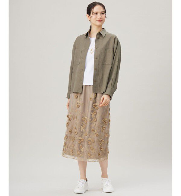 自由区「【洗える】フローティングエンブロイダリー スカート」|スカート|