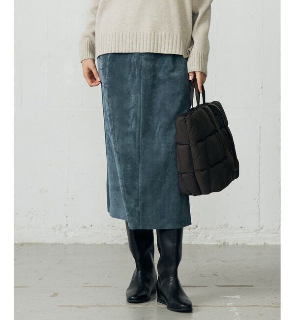 自由区「【SHIHOさん着用】ソフトコーデュロイ スカート」|スカート|ダルブルー