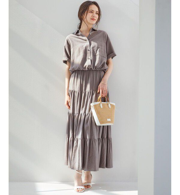 23区「【SLOW/一部店舗限定】ブライトリネン  ティアード スカート」|スカート|