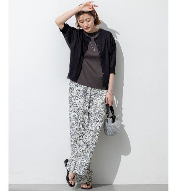 23区「【洗える】アンティークフラワープリント ワイド パンツ」|その他|