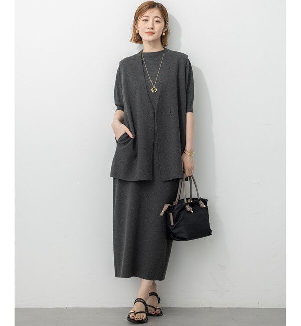 23区「【洗える/吊り干しOK】ヴィスコースストレッチ パフスリーブ ニット」|ニット・セーター|