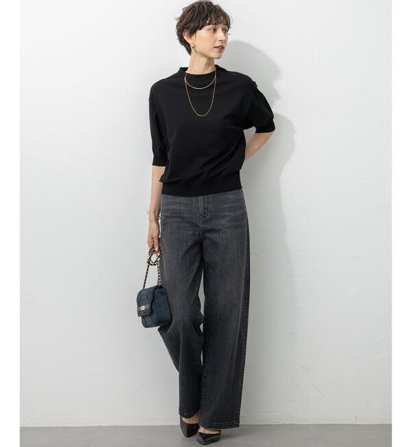 23区「【洗える/吊り干しOK】ヴィスコースストレッチ パフスリーブ ニット」|ニット・セーター|