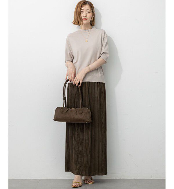 23区「【洗える/吊り干しOK】ヴィスコースストレッチ パフスリーブ ニット」|ニット・セーター|