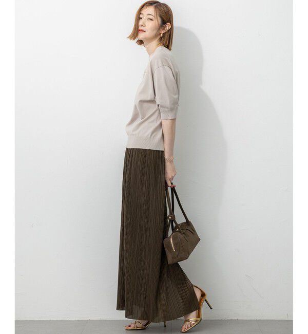 23区「【洗える/吊り干しOK】ヴィスコースストレッチ パフスリーブ ニット」|ニット・セーター|