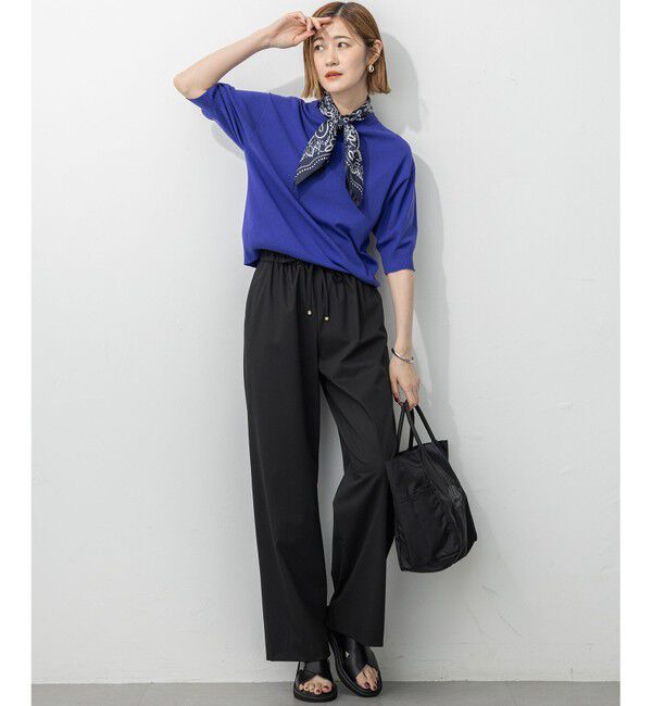 23区「【洗える/吊り干しOK】ヴィスコースストレッチ パフスリーブ ニット」|ニット・セーター|