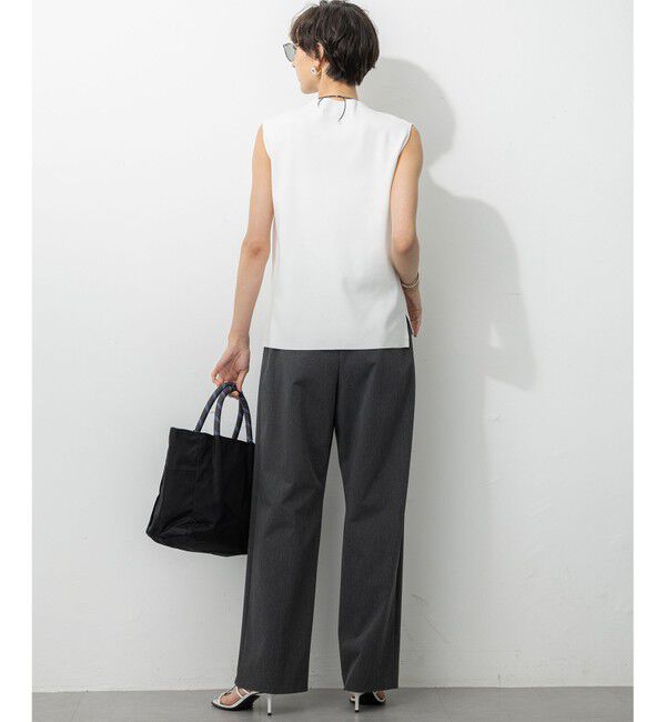 23区「【洗える/吊り干しOK】ヴィスコースストレッチ ノースリーブ ニット」|ニット・セーター|