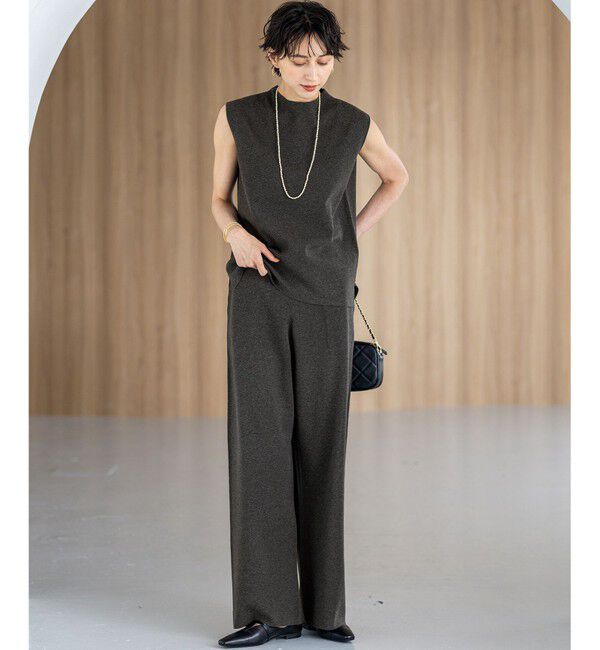 23区「【洗える/吊り干しOK】ヴィスコースストレッチ ノースリーブ ニット」|ニット・セーター|