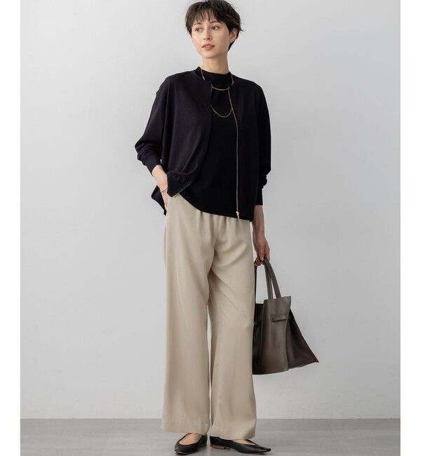 23区「【洗える/吊り干しOK】ヴィスコースストレッチ ノースリーブ ニット」|ニット・セーター|