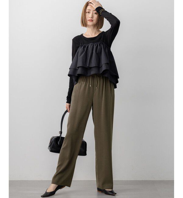 23区「【見上愛さん着用/Oggi10月号掲載/洗える】スエーディーサテン ワイド パンツ」|その他|