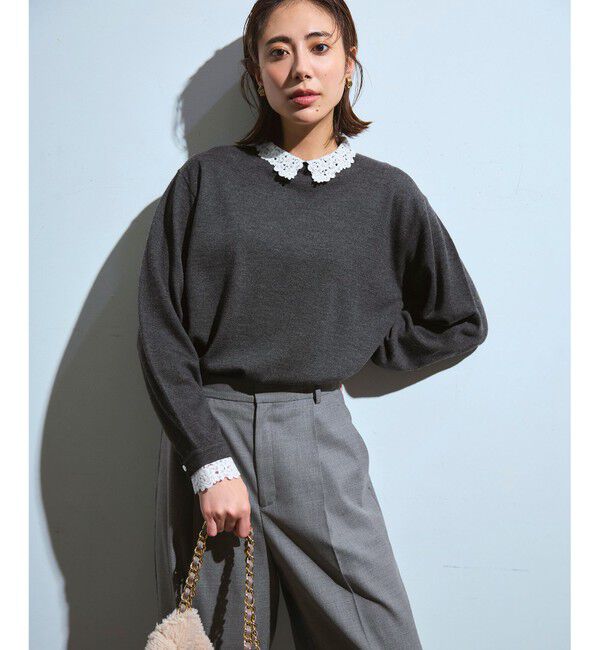 23区「【滝沢眞規子さん着用/CanCam11月号掲載】ナチュラルストレッチサキソニー タック ワイド パンツ」|その他|