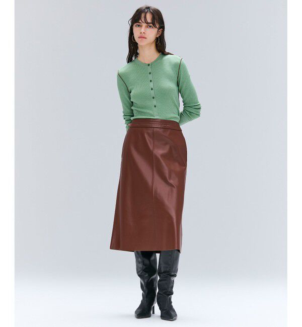 BEIGE,「【Precious 9月号掲載】CLYDE / ステッチベルトラムレザースカート」|スカート|