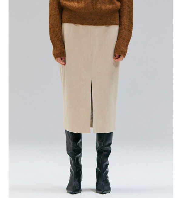 BEIGE,「CISCO / フェイクスエードIラインスカート」|スカート|Ecru