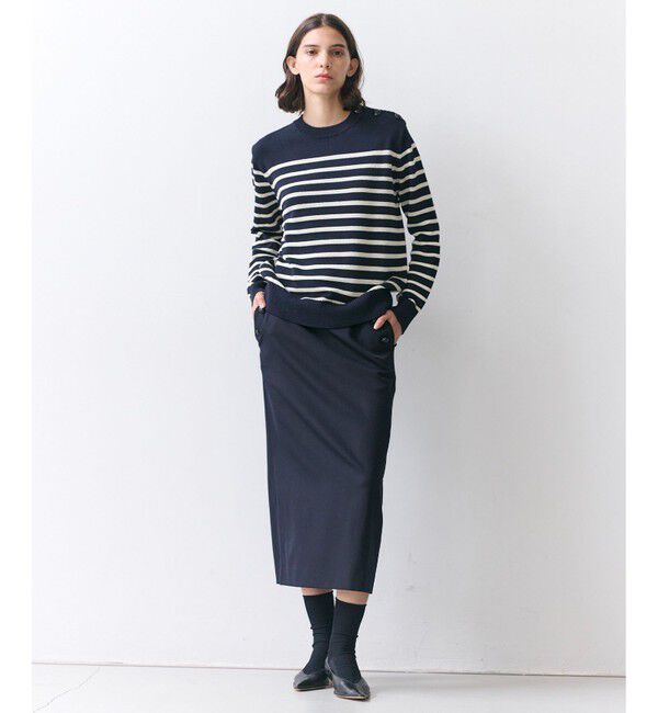 BEIGE,「LAZUL / マリンボタンIラインスカート」|スカート|