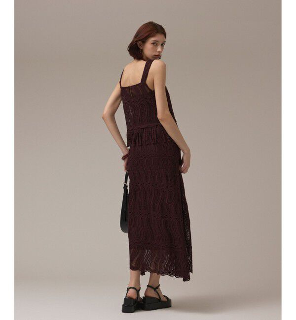 GRACE CONTINENTAL「クロシェレーススカート」|スカート|ブラウン