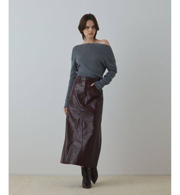 Diagram「フェイクレザータイトスカート」|スカート|ボルドー