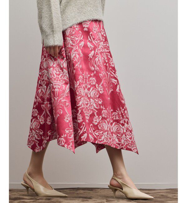 GRACE CONTINENTAL「オーナメントジャガードハンカチヘムスカート」|スカート|