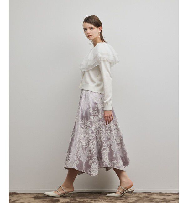 GRACE CONTINENTAL「オーナメントジャガードハンカチヘムスカート」|スカート|