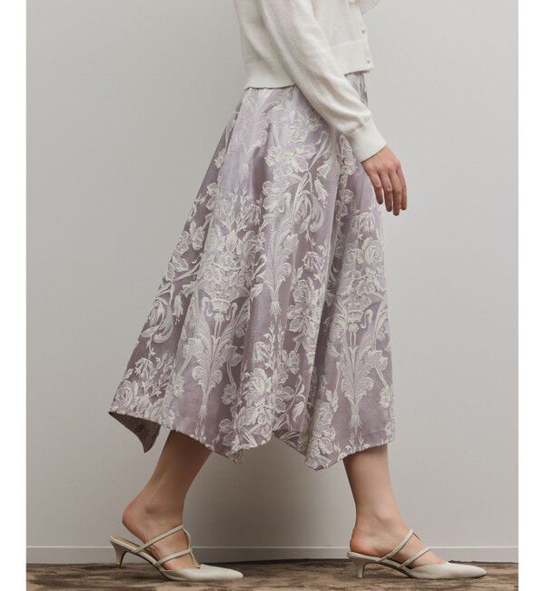 GRACE CONTINENTAL「オーナメントジャガードハンカチヘムスカート」|スカート|