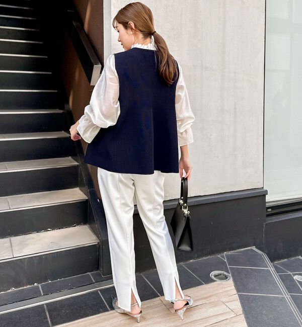 NOLLEY'S「【追加】《手洗い可能》フリル付きペプラムベスト」|ベスト・ジレ|